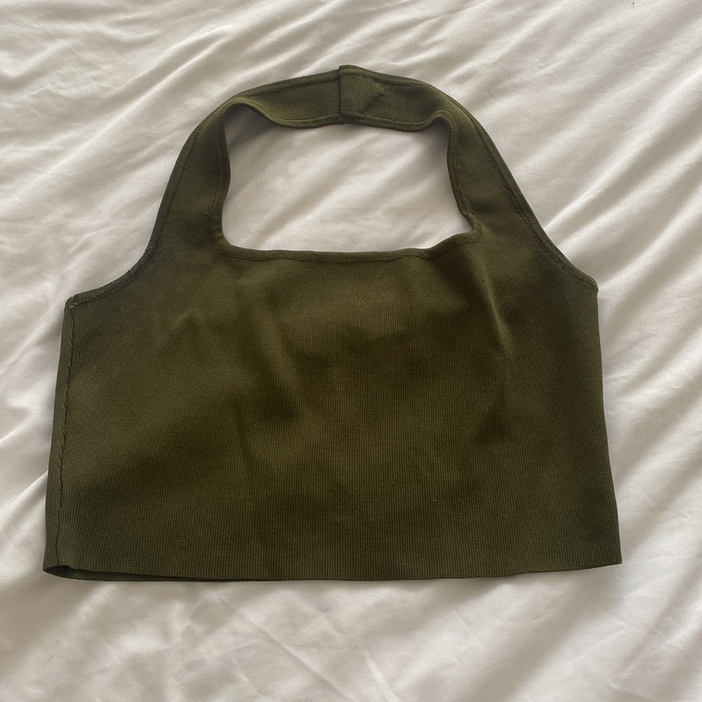 Olive green crop top
